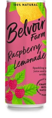 Belvoir Sparkling Raspberry Lemonade Presse, Can 250 ml x 12